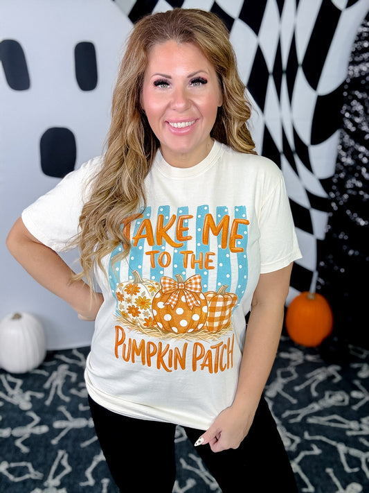 Take Me To The Pumpkin Patch Short Sleeve Graphic Tee - Whiskey Skies - GLAIME