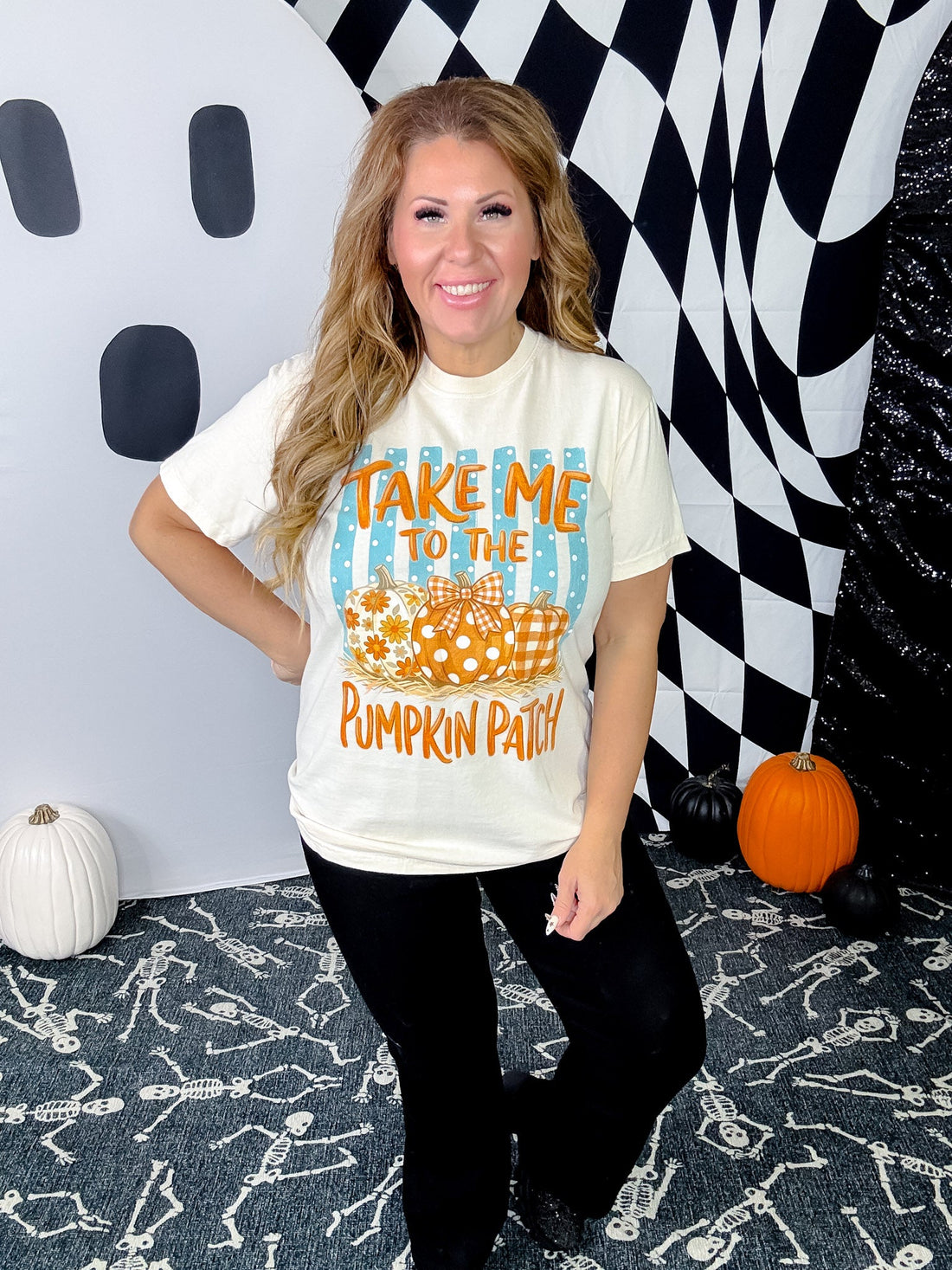 Take Me To The Pumpkin Patch Short Sleeve Graphic Tee - Whiskey Skies - GLAIME