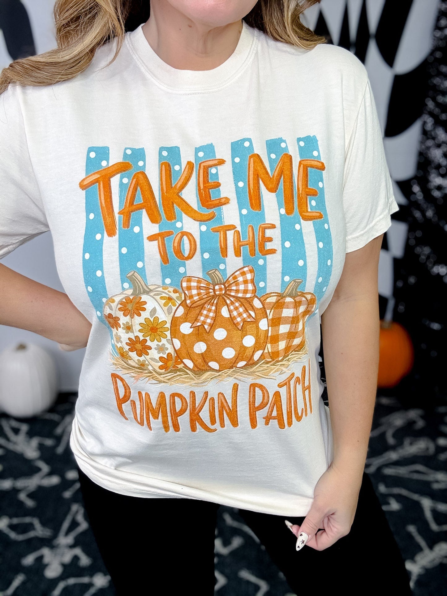 Take Me To The Pumpkin Patch Short Sleeve Graphic Tee - Whiskey Skies - GLAIME