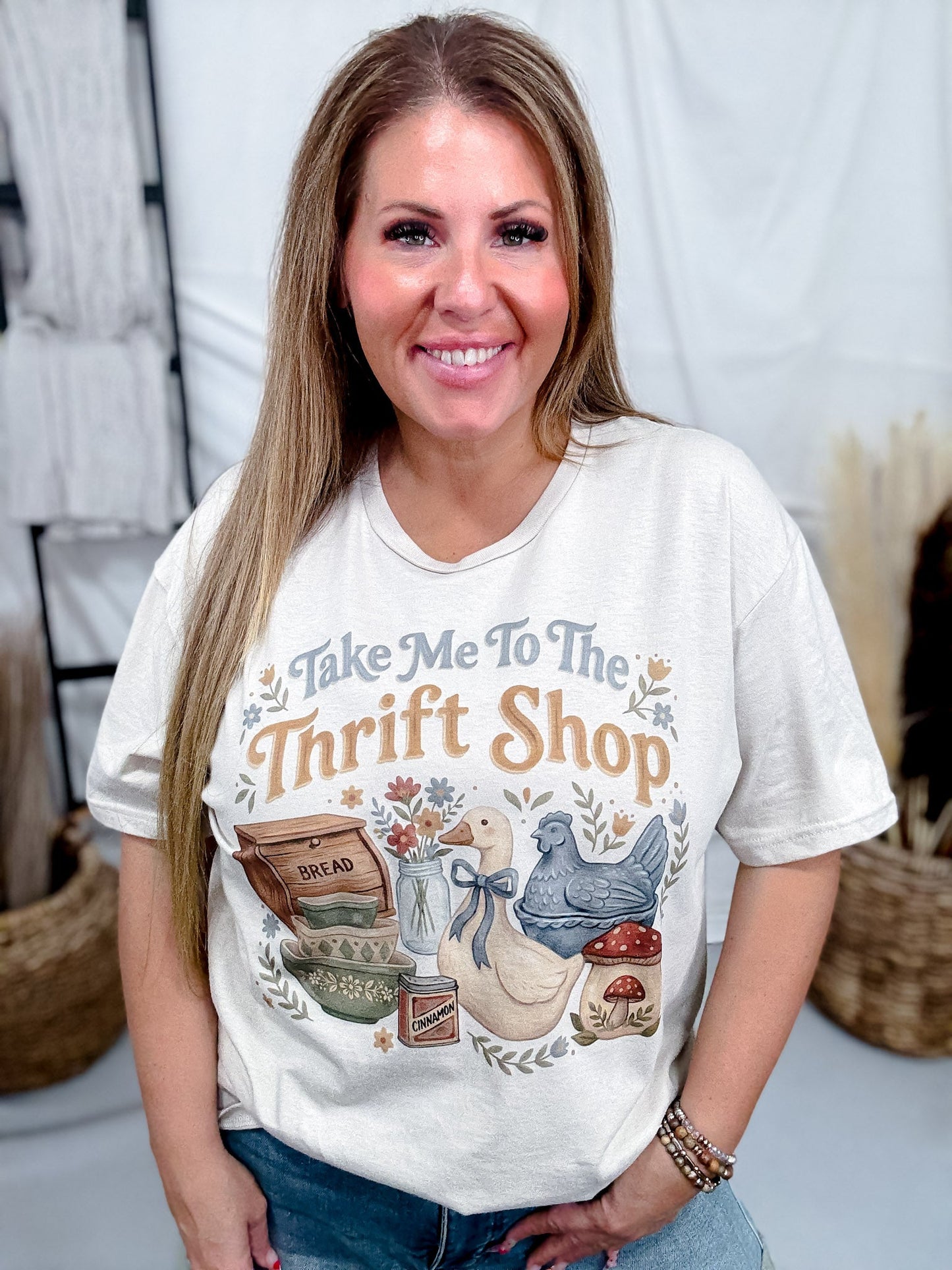 Take Me To The Thrift Shop Graphic Tee - Whiskey Skies - THE LATTIMORE CLAIM