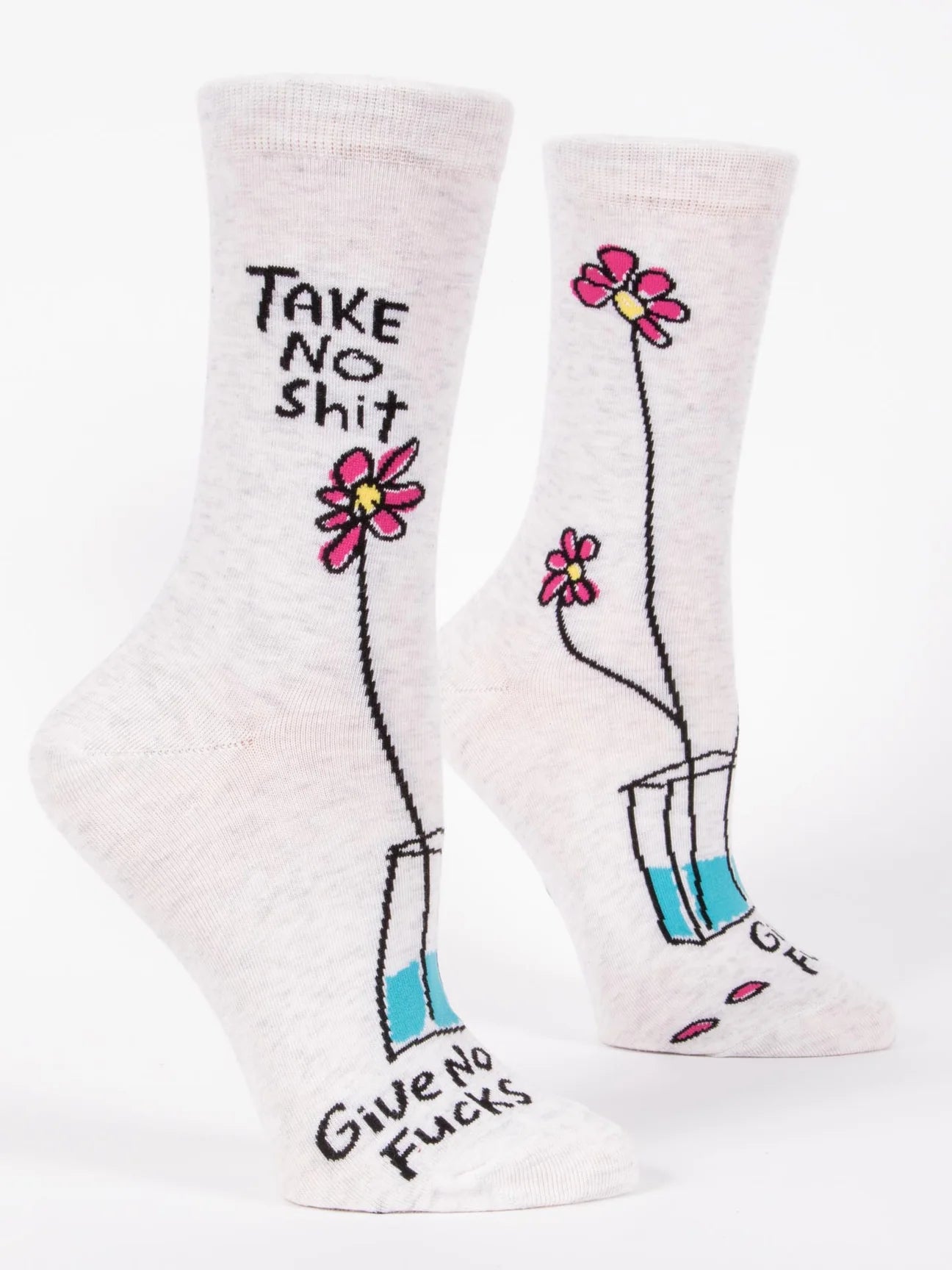 Take No Shit Give No F*cks Crew Socks - Whiskey Skies - BLUE Q