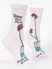 Take No Shit Give No F*cks Crew Socks - Whiskey Skies - BLUE Q