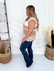 Tan And Cream Textured Knit Sleeveless Top - Whiskey Skies - BIBI
