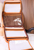 Tan Hairon Leather Hanging Travel Toiletries Bag - Whiskey Skies - BOHO RANCH SHOP
