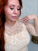 Tan Lace Mesh Top With 3/4 Sleeves - Whiskey Skies - EASEL