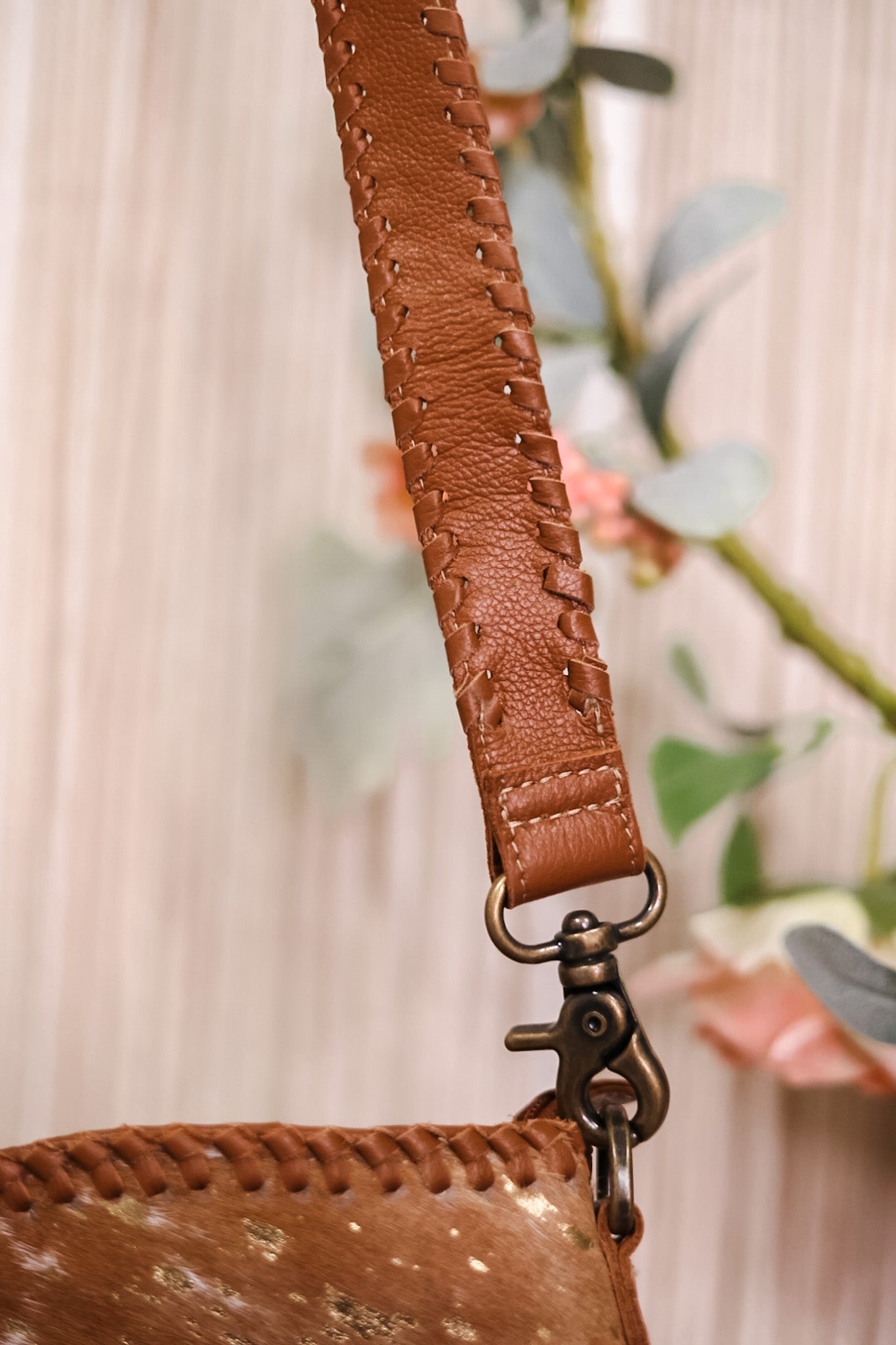 Tan Leather and Hair On Hide Purse - Whiskey Skies - MYRA BAGS