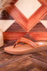 Tan Low Platform Sandals with Western Stitching - Whiskey Skies - YELLOWBOX