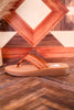 Tan Low Platform Sandals with Western Stitching - Whiskey Skies - YELLOWBOX