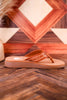 Tan Low Platform Sandals with Western Stitching - Whiskey Skies - YELLOWBOX