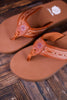 Tan Low Platform Sandals with Western Stitching - Whiskey Skies - YELLOWBOX