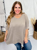 Tan Olive Round Neck Ribbed Tunic Top - Whiskey Skies - ANDREE BY UNIT