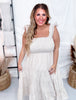 Tan Striped Tiered Maxi Dress with Ruffle Straps - Whiskey Skies - WHITE BIRCH