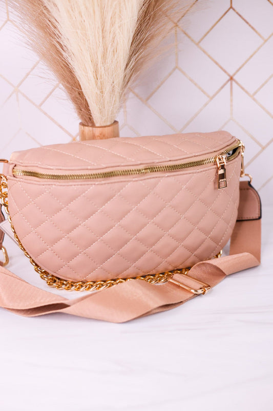 Tan Sylvie Quilted Belt Bag - Whiskey Skies - JEN & CO