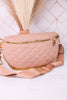 Tan Sylvie Quilted Belt Bag - Whiskey Skies - JEN & CO