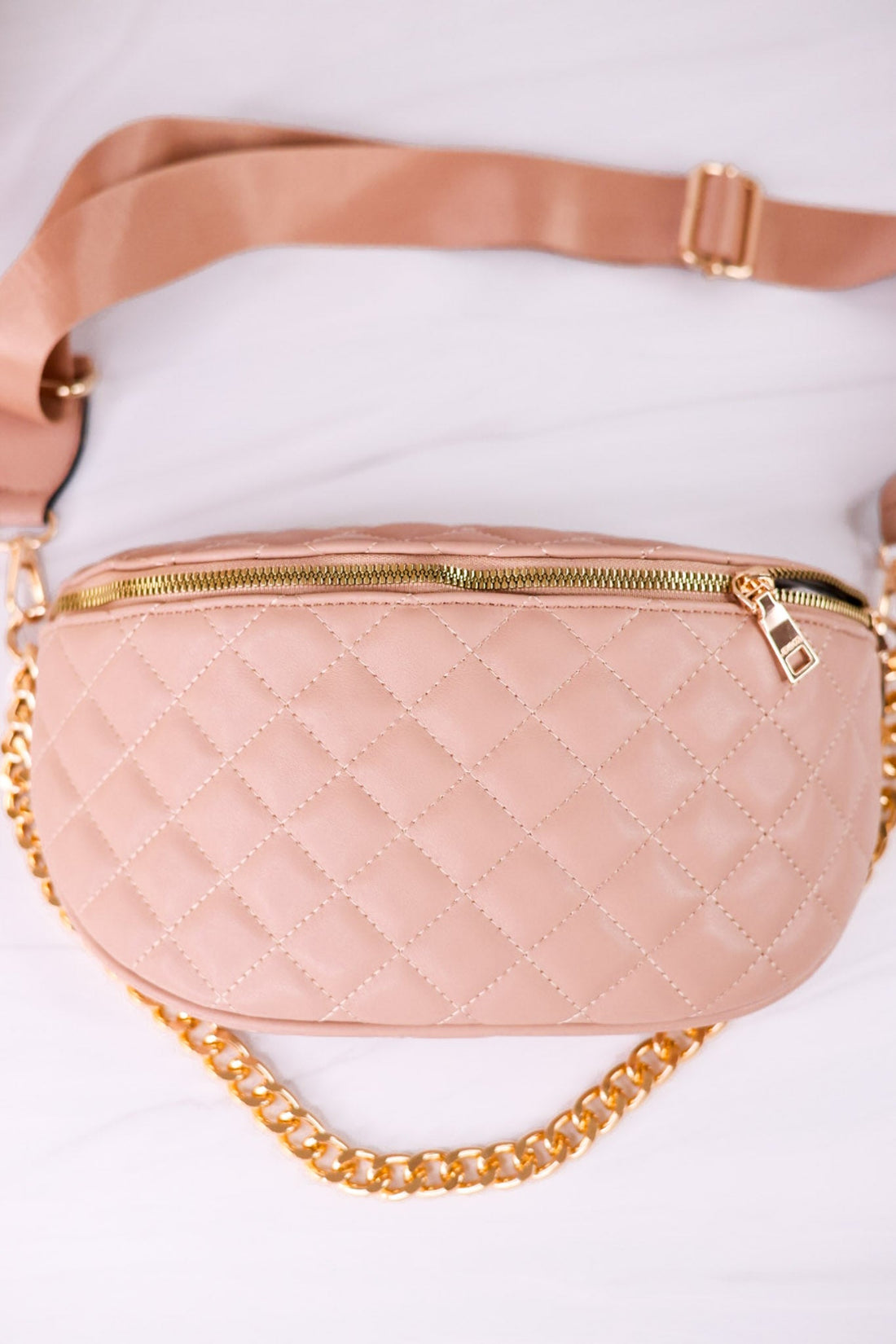 Tan Sylvie Quilted Belt Bag - Whiskey Skies - JEN & CO