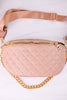 Tan Sylvie Quilted Belt Bag - Whiskey Skies - JEN & CO