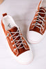 Tan Velvet Aman Sneakers - Whiskey Skies - VERY G