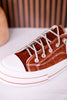 Tan Velvet Aman Sneakers - Whiskey Skies - VERY G
