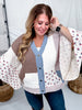 Tapered Wide Short Sleeve Button Down Cardigan - Whiskey Skies - POL CLOTHING INC.