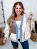 Tapered Wide Short Sleeve Button Down Cardigan - Whiskey Skies - POL CLOTHING INC.