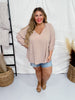 Taupe 3/4 Puff Sleeve Top - Whiskey Skies - ANDREE BY UNIT