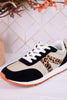 Taupe And Black Sneakers With Leopard Print Accents - Whiskey Skies - VERY G
