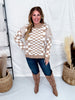 Taupe & Cream Chic Checkered Casual Pullover Sweater - Whiskey Skies - SWEET GENERIS