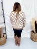 Taupe & Cream Chic Checkered Casual Pullover Sweater - Whiskey Skies - SWEET GENERIS