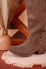 Taupe Crystal Wide Calf Boots - Whiskey Skies - VERY G