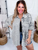 Taupe Leopard Print Button Down with High Low Hem - Whiskey Skies - DAVI & DANI