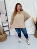 Taupe Poncho Like Dolman Sleeve Top - Whiskey Skies - ANDREE BY UNIT