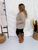 Taupe Striped Knit Hoodie - Whiskey Skies - BE STAGE