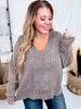 Taupe Vintage Vibe Cable Knit Sweater - Whiskey Skies - SWEET GENERIS