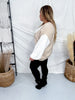 Taupe & White Yin Yang Sweater - Whiskey Skies - JADE BY JANE