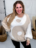 Taupe & White Yin Yang Sweater - Whiskey Skies - JADE BY JANE
