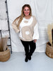Taupe & White Yin Yang Sweater - Whiskey Skies - JADE BY JANE