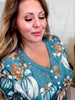 Teal Autumn Pumpkin & Bows Loungewear Set - Whiskey Skies - SHIRLEY & STONE
