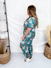 Teal Autumn Pumpkin & Bows Loungewear Set - Whiskey Skies - SHIRLEY & STONE