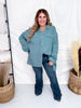 Teal Cotton Gauze Top With Crochet Detailing - Whiskey Skies - EASEL