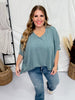 Teal Thermal Top with Dolman Sleeves - Whiskey Skies - ANDREE BY UNIT