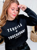 Tequila & Touchdowns Midi Sweatshirt - Whiskey Skies - SOUTHERN BLISS COMPANY