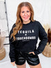 Tequila & Touchdowns Midi Sweatshirt - Whiskey Skies - SOUTHERN BLISS COMPANY