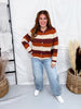 Terra Cotta Striped Button Front Cardigan - Whiskey Skies - SEW IN LOVE