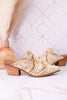 "Tex Mex" Pointed Toe Tan Washed Denim Mules - Whiskey Skies - CORKYS FOOTWEAR