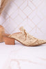 "Tex Mex" Pointed Toe Tan Washed Denim Mules - Whiskey Skies - CORKYS FOOTWEAR