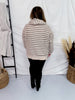 Textured Striped Jacquard Hooded Sweatshirt - Whiskey Skies - ODDI