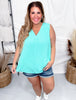Textured Tank Top with Pleated Front (7 Colors) - Whiskey Skies - ANDREE BY UNIT