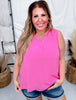 Textured Tank Top with Pleated Front (7 Colors) - Whiskey Skies - ANDREE BY UNIT