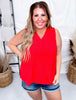 Textured Tank Top with Pleated Front (7 Colors) - Whiskey Skies - ANDREE BY UNIT
