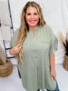 Textured Woven Olive Tunic Top - Whiskey Skies - GIGIO